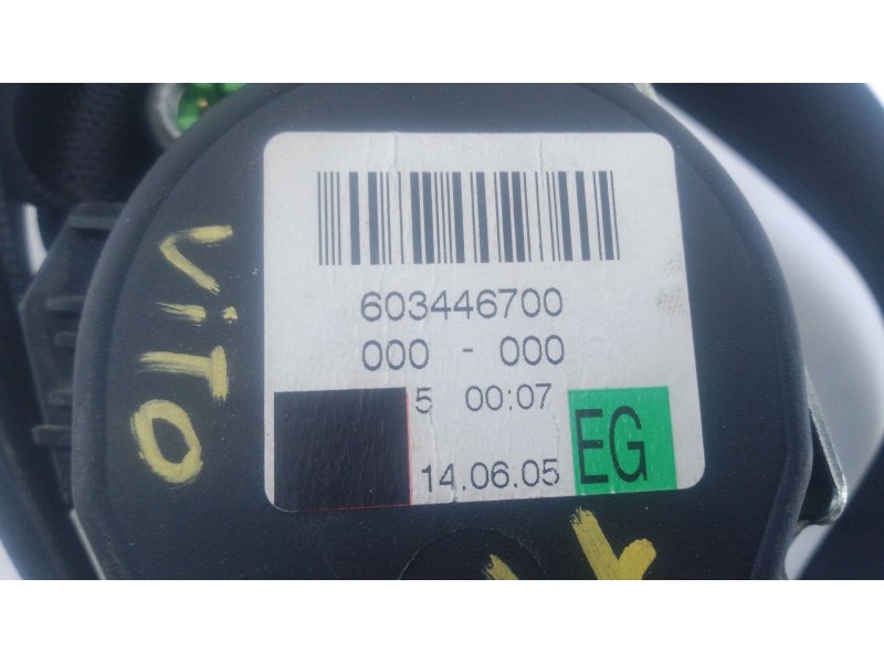 Recambio de cinturon seguridad delantero derecho para mercedes-benz vito / mixto furgoneta (w639) 109 cdi (639.601, 639.603, 639