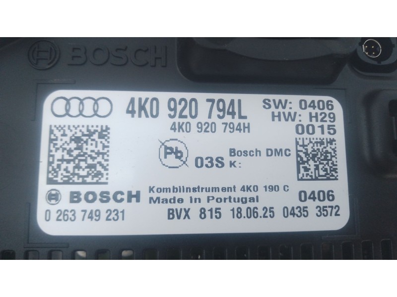Recambio de cuadro instrumentos para audi q8 (4mn, 4mt) 55 tfsi mild hybrid quattro referencia OEM IAM 4K0920794L 0263749231 