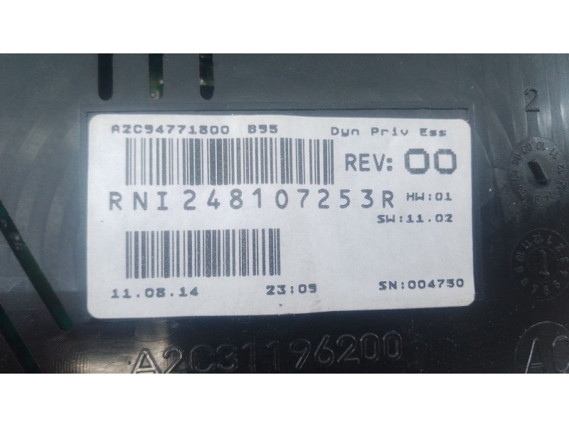 Recambio de cuadro instrumentos para renault megane iii hatchback (bz0/1_, b3_) 1.2 tce (bz2b, bz11) referencia OEM IAM 25810725