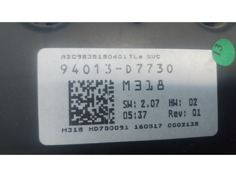 Recambio de cuadro instrumentos para hyundai tucson (tl, tle) 2.0 crdi referencia OEM IAM 94013D7730  