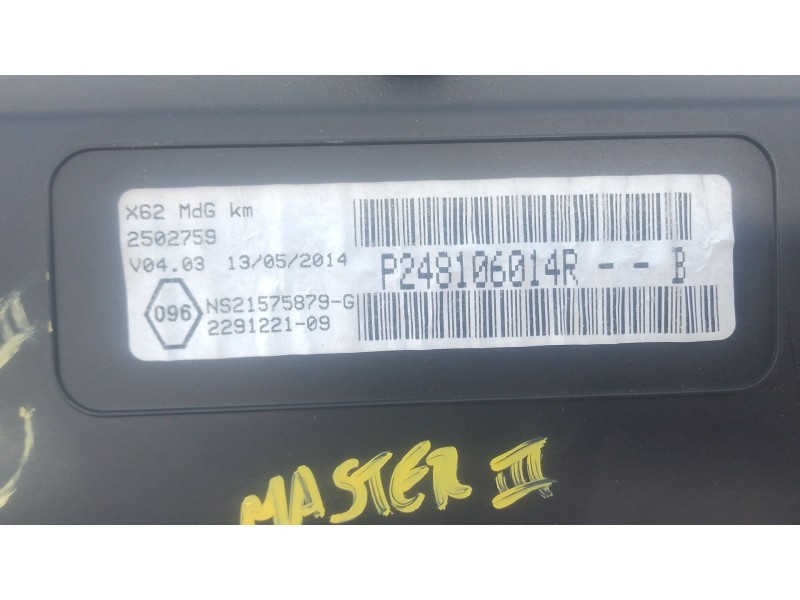 Recambio de cuadro instrumentos para renault master iii caja/chasis (ev, hv, uv) 2.3 dci 125 fwd (ev0c, ev0d, ev0j, hv0c, hv0d, 