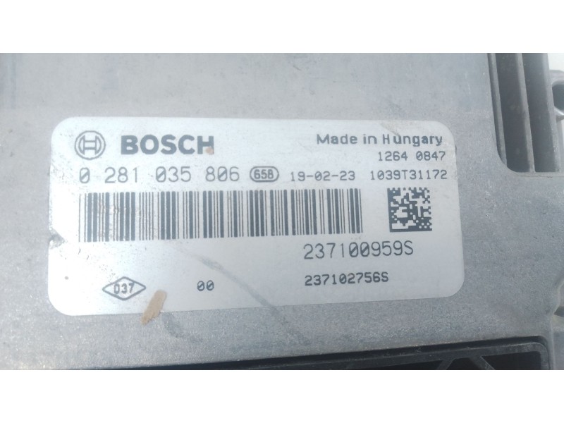 Recambio de centralita motor uce para renault captur i (j5_, h5_) 1.5 dci 90 referencia OEM IAM 237100959S 0281035806 