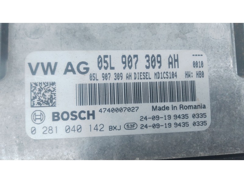Recambio de centralita motor uce para volkswagen crafter caja/chasis (sz_) 2.0 tdi rwd referencia OEM IAM 05L907309AH 0281040142