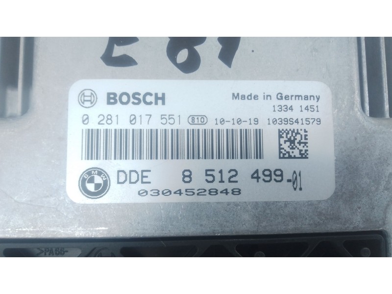 Recambio de centralita motor uce para bmw 1 (e81) 116 d referencia OEM IAM 8512499 0281017551 