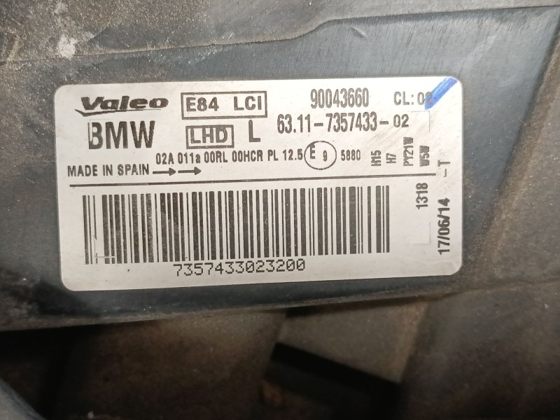 Recambio de faro izquierdo para bmw x1 (e84) sdrive 18 d referencia OEM IAM   
