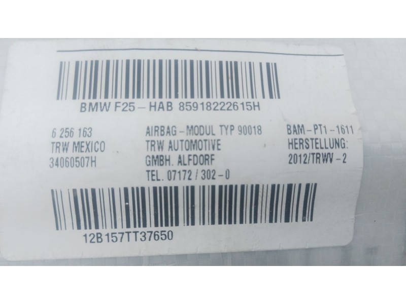 Recambio de airbag cortina delantero derecho para bmw x3 (f25) xdrive 35 d referencia OEM IAM   
