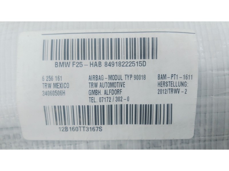 Recambio de airbag cortina delantero izquierdo para bmw x3 (f25) xdrive 35 d referencia OEM IAM   