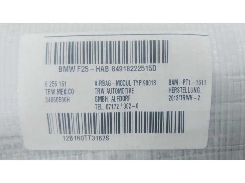 Recambio de airbag cortina delantero izquierdo para bmw x3 (f25) xdrive 35 d referencia OEM IAM   