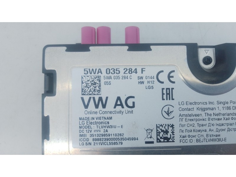 Recambio de modulo electronico para volkswagen golf viii (cd1, da1) 1.0 tsi referencia OEM IAM 5WA035284F  E2-A1-5-5