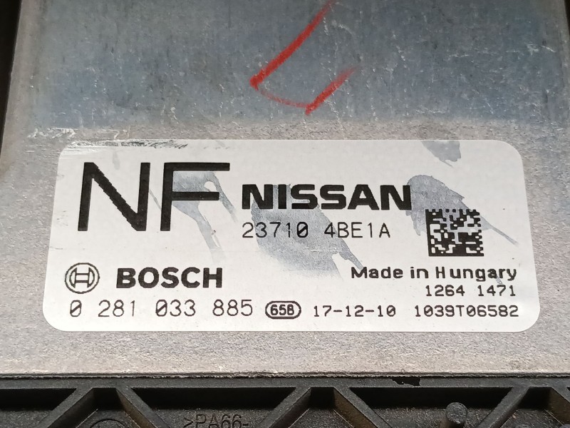 Recambio de centralita motor uce para nissan x-trail iii (t32_, t32r, t32rr) 1.6 dci (t32) referencia OEM IAM 237104BE1A 0281033