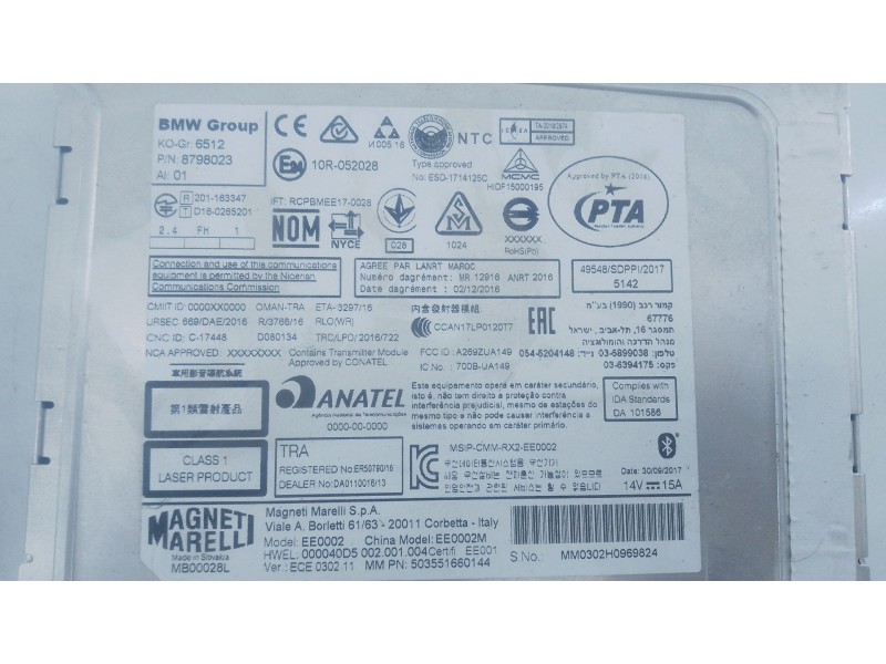 Recambio de sistema audio / radio cd para bmw serie 1 lim. (f20/f21) 116d sport line referencia OEM IAM   