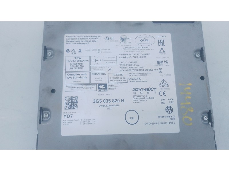 Recambio de sistema navegacion gps para volkswagen t-cross (c11, d31) 1.0 tsi referencia OEM IAM 5NN919605B  E2-A1-19-6