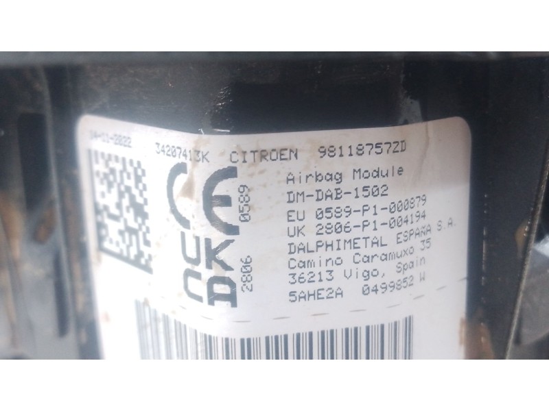 Recambio de airbag delantero izquierdo para citroën c3 aircross i (2r_, 2c_) 1.2 puretech 110 (2rhnzb, 2rhnzw, 2rhnpx, 2rhnpj) r