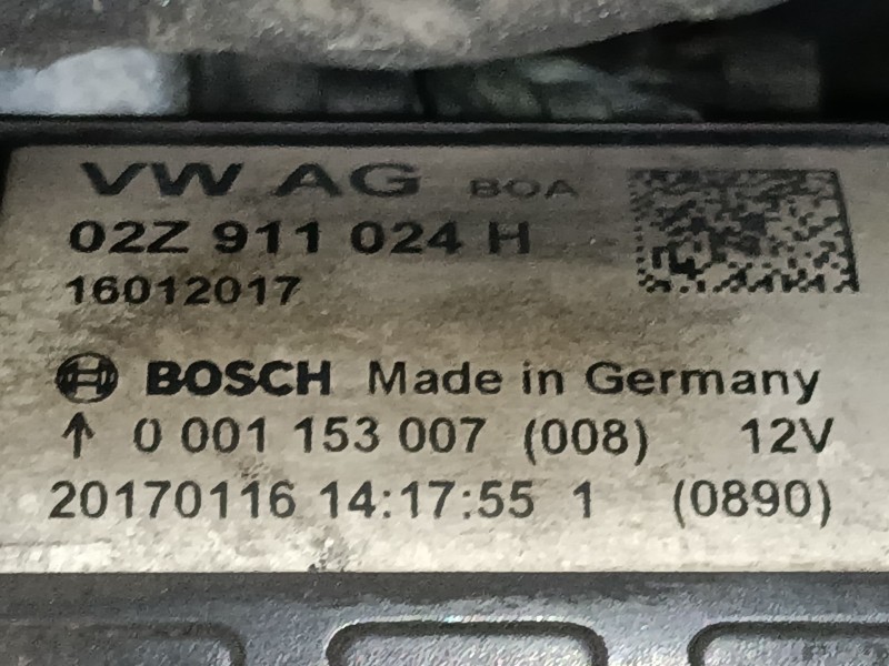 Recambio de motor arranque para skoda rapid (nh3, nk3, nk6) 1.6 tdi referencia OEM IAM 02Z911024H  