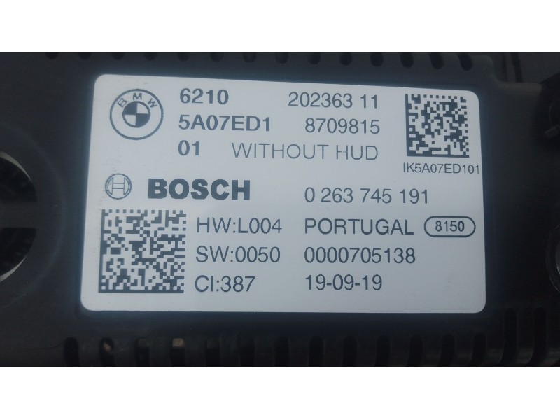 Recambio de cuadro instrumentos para bmw x3 (g01, f97, g08) xdrive 20 d referencia OEM IAM 20236311 0263745191 