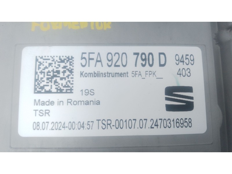 Recambio de cuadro instrumentos para cupra formentor (km7, kmp) 1.5 tsi referencia OEM IAM 5FA920790D  