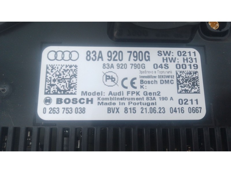 Recambio de cuadro instrumentos para audi q3 sportback (f3n) 45 tfsi quattro referencia OEM IAM 83A92O790G  