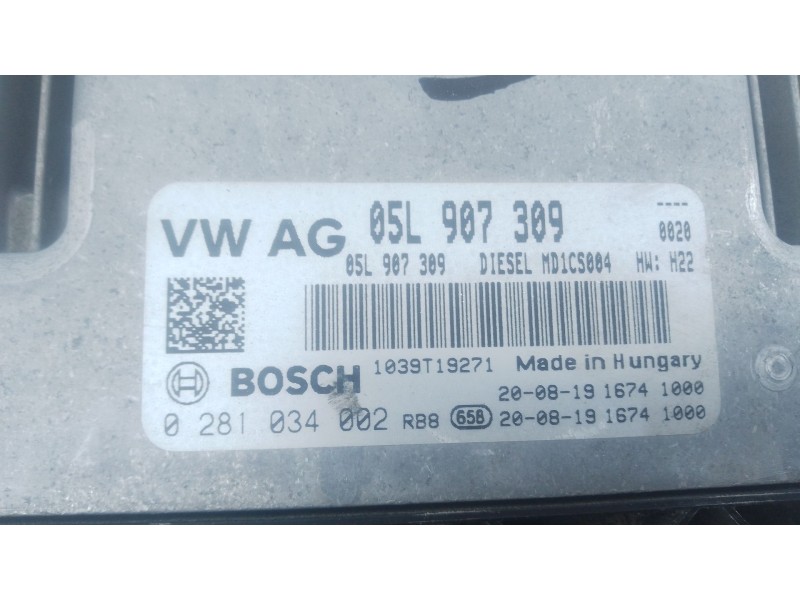 Recambio de centralita motor uce para audi q5 (fyb, fyg) 35 tdi mild hybrid referencia OEM IAM 05L907309 0281034002 