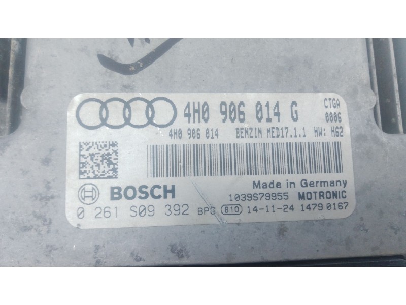Recambio de centralita motor uce para audi a8 d4 (4h2, 4h8, 4hc, 4hl) 4.0 tfsi quattro referencia OEM IAM 4H0906014G 0261S09392 