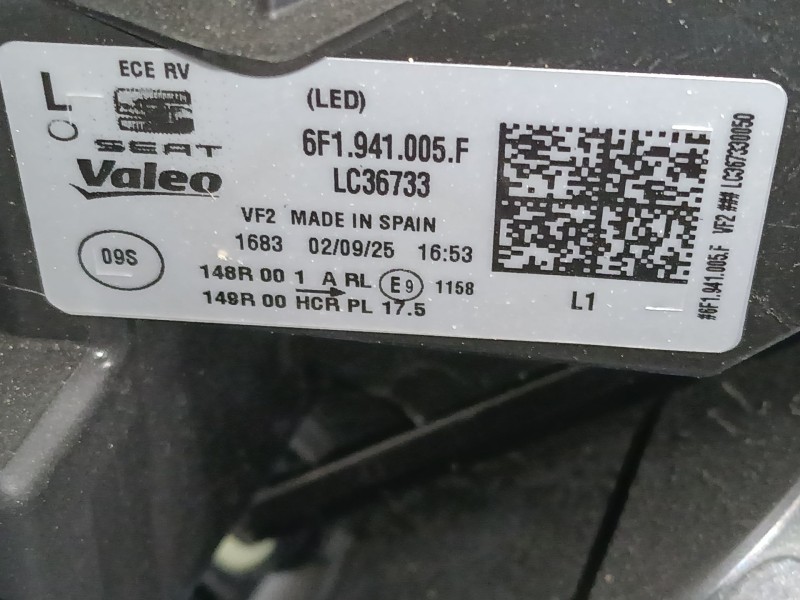 Recambio de faro izquierdo xenon para seat ibiza v (kj1, kjg) 1.0 mpi referencia OEM IAM 6F1941005F  