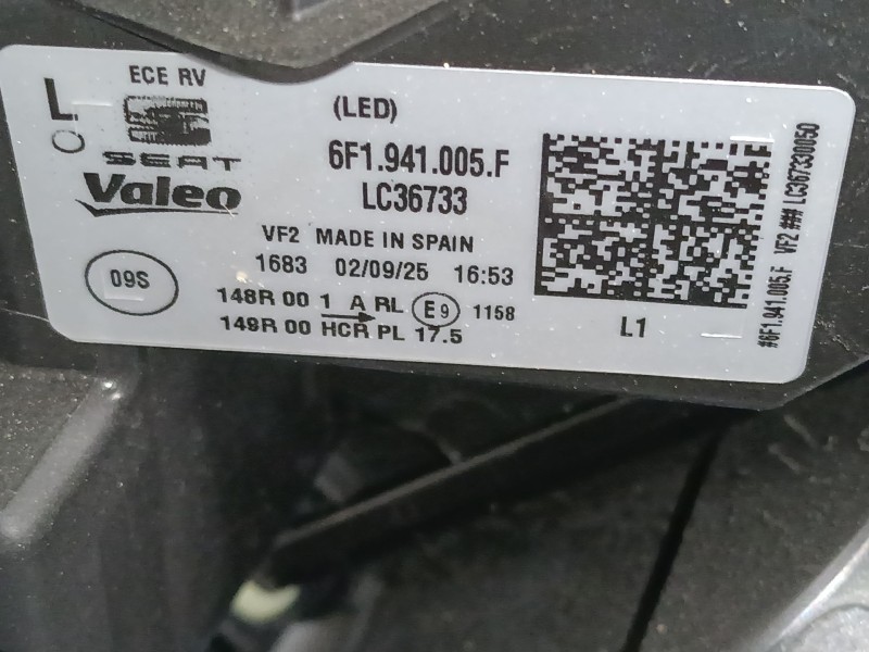 Recambio de faro izquierdo xenon para seat ibiza v (kj1, kjg) 1.0 mpi referencia OEM IAM 6F1941005F  