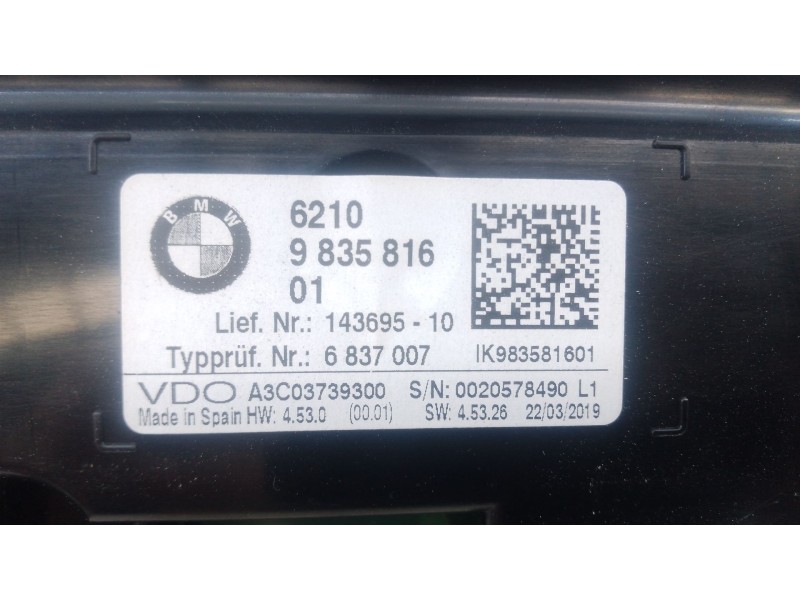 Recambio de cuadro instrumentos para bmw 1 (f20) 118 d referencia OEM IAM 6210983581601  