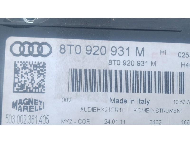 Recambio de cuadro instrumentos para audi a5 (8t3) 2.0 tdi referencia OEM IAM 8T0920931M  