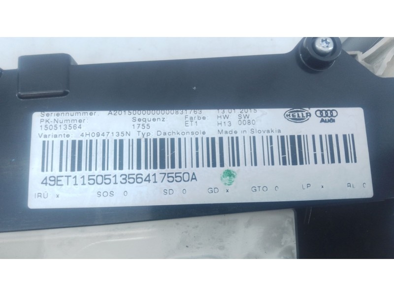 Recambio de luz interior para audi a8 d4 (4h2, 4h8, 4hc, 4hl) 4.0 tfsi quattro referencia OEM IAM   