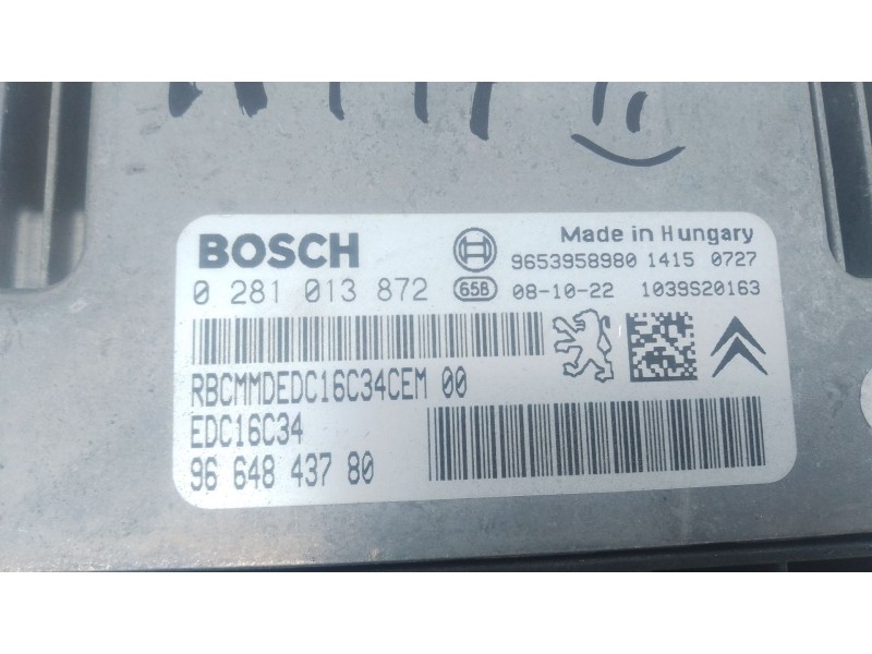 Recambio de centralita motor uce para peugeot 207/207+ (wa_, wc_) 1.6 hdi referencia OEM IAM 9664843780 0281013872 