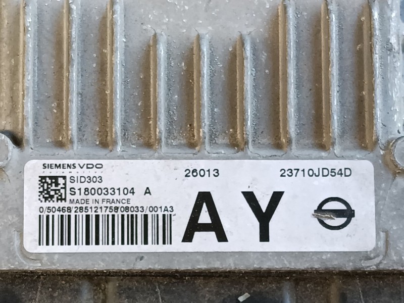 Recambio de centralita motor uce para nissan qashqai i (j10, nj10) 1.5 dci referencia OEM IAM 23710JD54D S180033104 