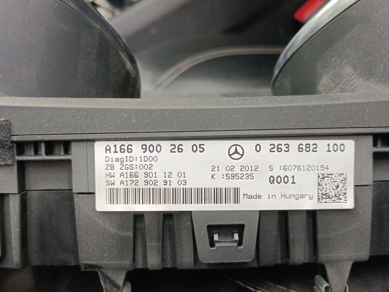 Recambio de cuadro instrumentos para mercedes-benz clase m (w166) ml 350 bluetec 4-matic (166.024, 166.023) referencia OEM IAM A