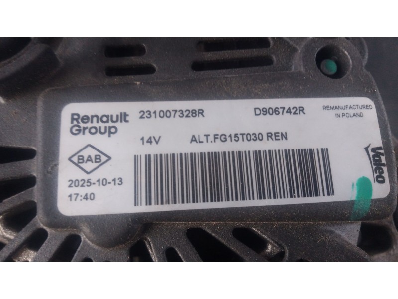 Recambio de alternador para renault master iii caja/chasis (ev, hv, uv) 2.3 dci 125 fwd (ev0c, ev0d, ev0j, hv0c, hv0d, hv0h,... 