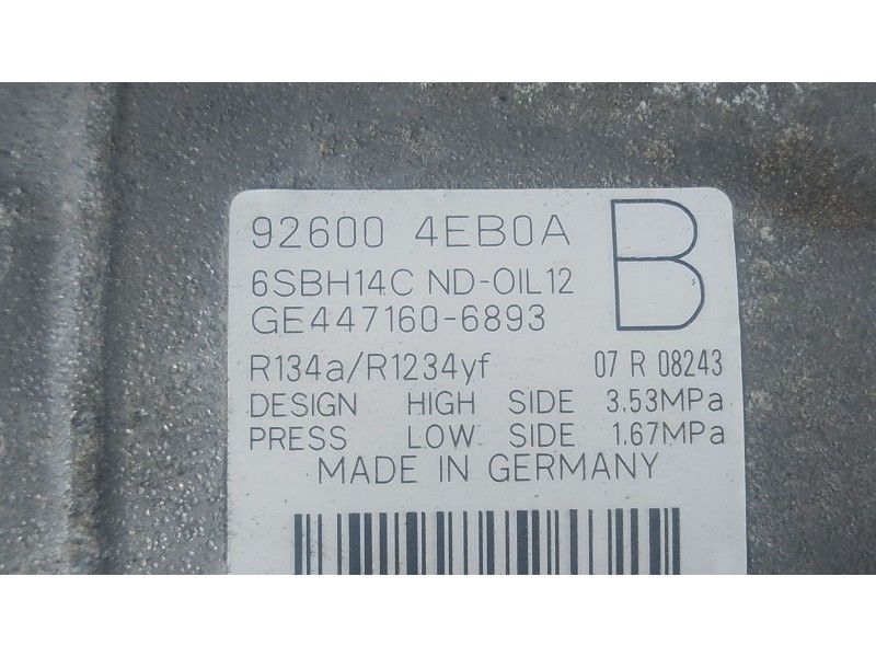 Recambio de compresor aire acondicionado para renault megane iii hatchback (bz0/1_, b3_) 1.2 tce (bz2b, bz11) referencia OEM IAM