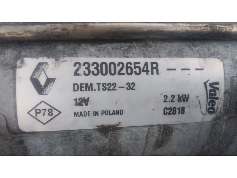 Recambio de motor arranque para renault master iii caja/chasis (ev, hv, uv) 2.3 dci 125 rwd (hv0c, hv0d, uv0c, uv0d, uv0h, uv0j,