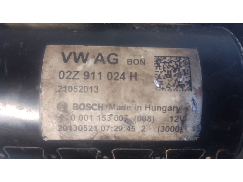Recambio de motor arranque para volkswagen touran (1t3) 1.6 tdi referencia OEM IAM 02Z911024H  
