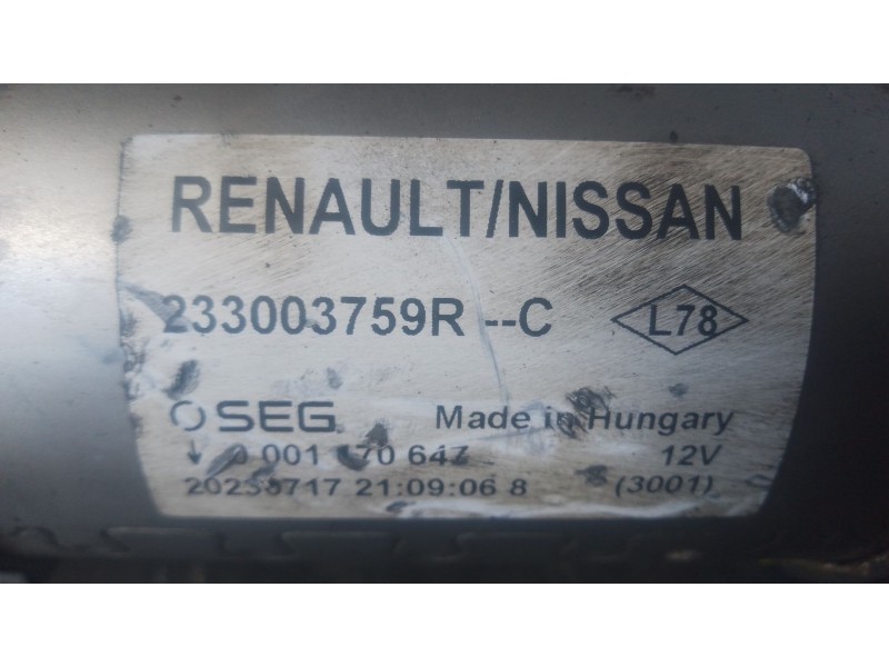 Recambio de motor arranque para renault kangoo iii furgoneta/monovolumen 1.5 blue dci 95 (fjab) referencia OEM IAM   