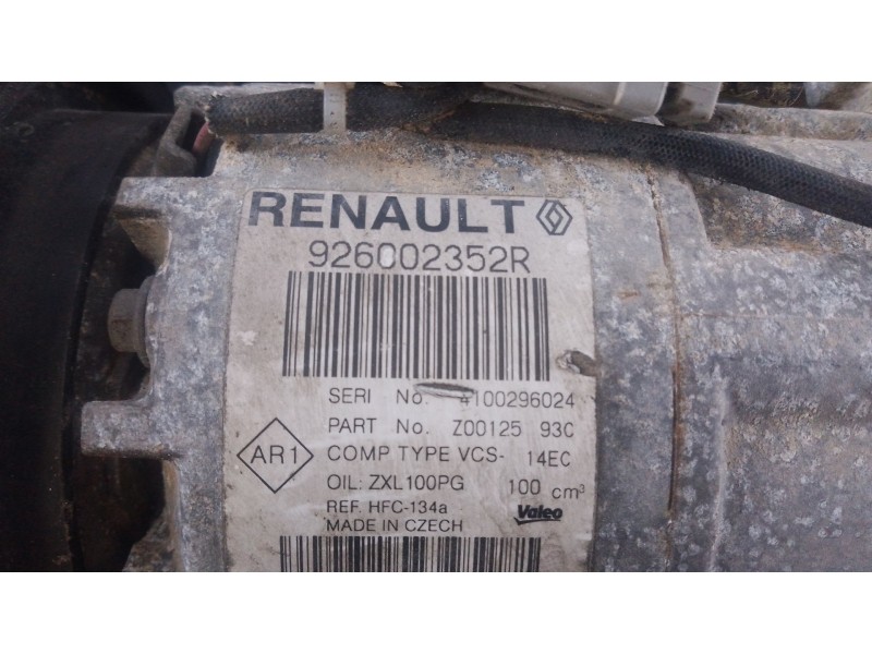Recambio de compresor aire acondicionado para renault clio iv (bh_) 1.5 dci 75 referencia OEM IAM 926002352R  