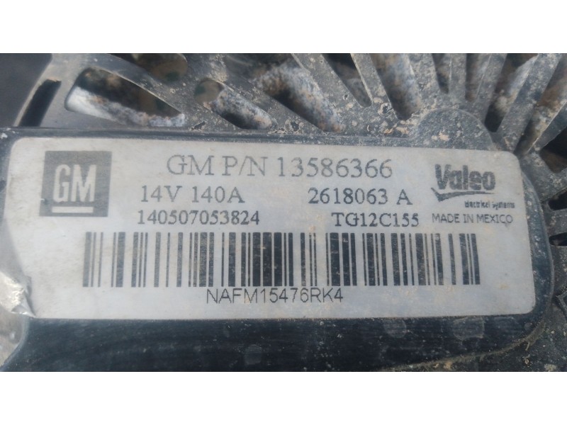 Recambio de alternador para opel astra j (p10) 1.6 cdti (68) referencia OEM IAM   