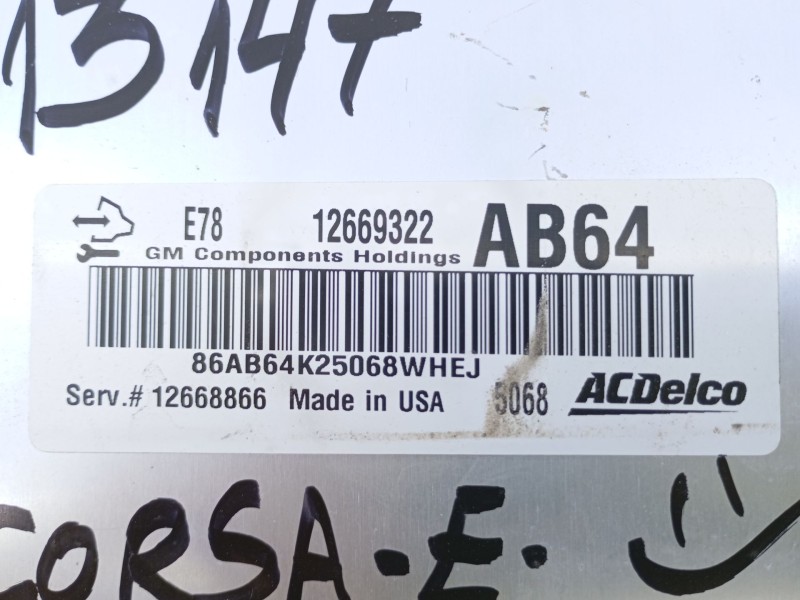 Recambio de centralita motor uce para opel corsa e (x15) 1.4 (08, 68) referencia OEM IAM 12660322  