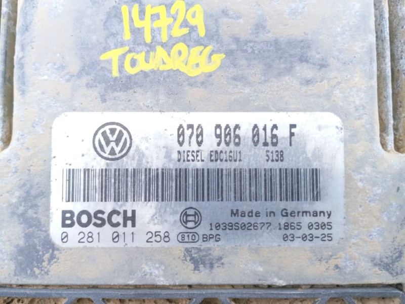 Recambio de centralita motor uce para volkswagen touareg (7la, 7l6, 7l7) 2.5 r5 tdi referencia OEM IAM 070906016F 0281011258 