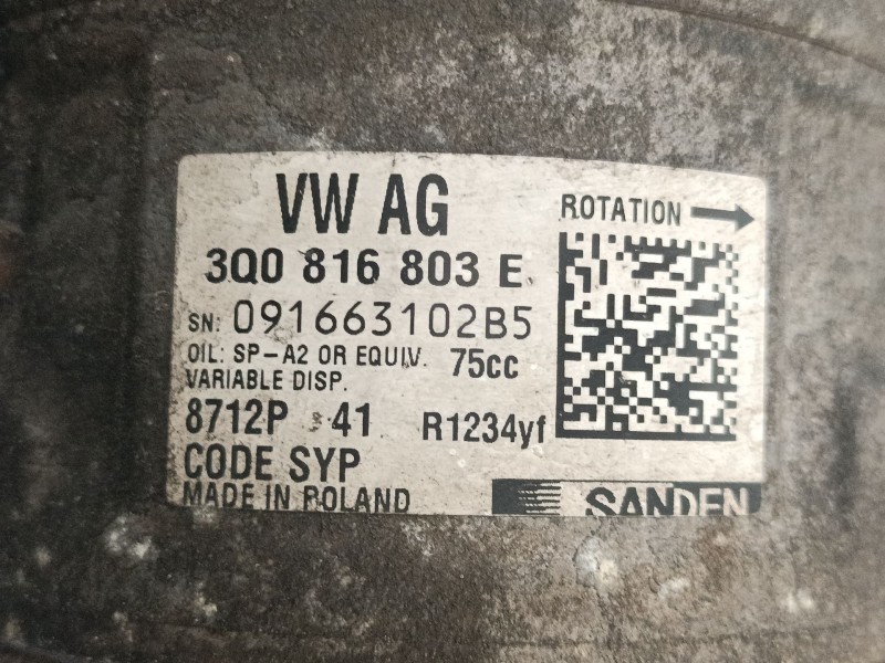 Recambio de compresor aire acondicionado para volkswagen crafter furgoneta (sy_, sx_) 2.0 tdi referencia OEM IAM 3Q0816803E  