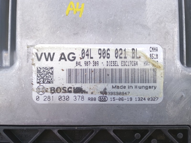 Recambio de centralita motor uce para audi a4 allroad b8 (8kh) 2.0 tdi quattro referencia OEM IAM 04L906021L 0281030378 