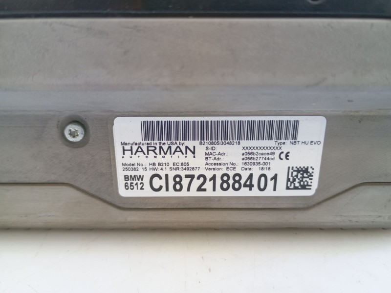 Recambio de sistema navegacion gps para bmw x4 (g02, f98) xdrive 20 d referencia OEM IAM   