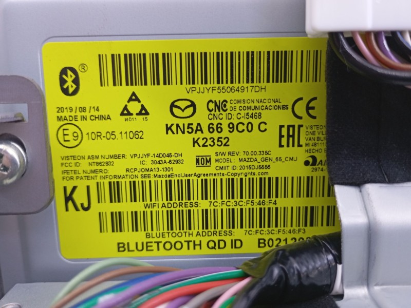 Recambio de sistema navegacion gps para mazda cx-5 (kf) 2.0 referencia OEM IAM KN5A669C0C KN3L66CM0 