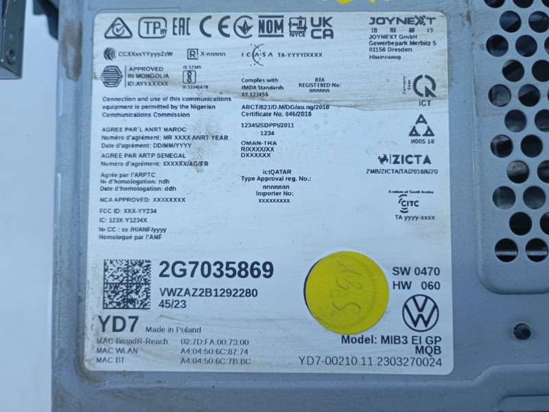 Recambio de sistema navegacion gps para volkswagen t-cross (c11, d31) 1.0 tsi referencia OEM IAM   