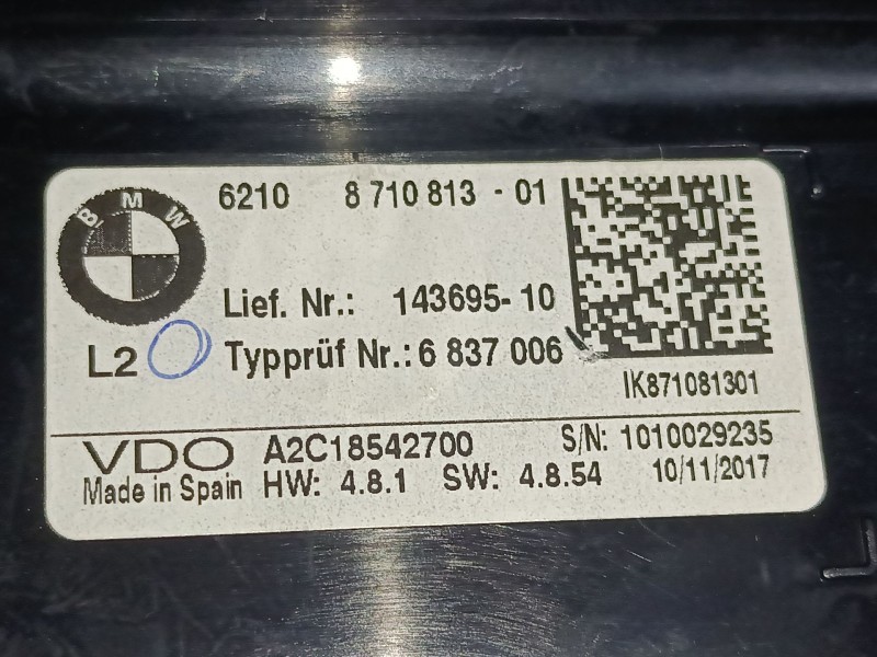 Recambio de cuadro instrumentos para bmw 1 (f20) 116 d referencia OEM IAM 871081301 A2C18542700 