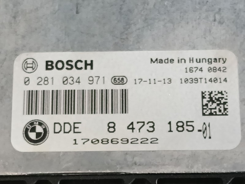 Recambio de centralita motor uce para bmw 1 (f20) 116 d referencia OEM IAM 8473185 0281034971 