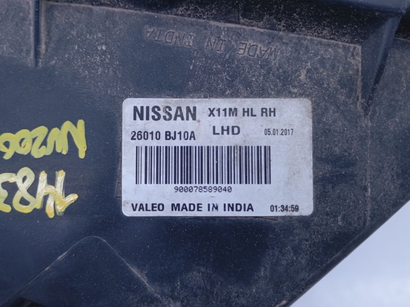 Recambio de faro derecho para nissan nv200 furgoneta 1.5 dci 90 (m20, m20m) referencia OEM IAM 26010BJ10A  