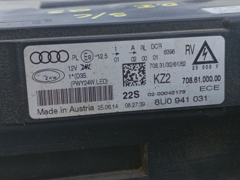 Recambio de faro izquierdo xenon para audi q3 (8u) referencia OEM IAM 8U0941031  