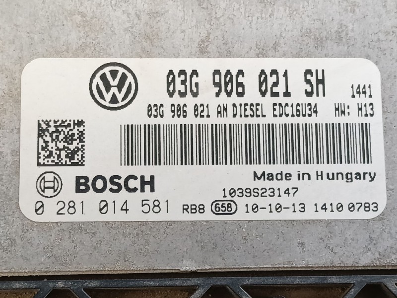 Recambio de centralita motor uce para seat leon (1p1) 1.9 tdi referencia OEM IAM 03G906021SH 0281014581 